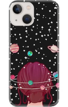 Apple Uyumlu iPhone 13 Kilif Desenli Silikon Space Woman 511676487