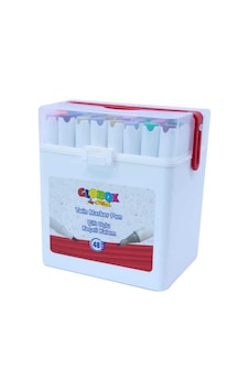 Globox Twin Marker Set Çift Uçlu Keçeli Kalem 48 Renk Plastik Çantalı