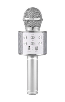 Ws 858 Karaoke Mikrofon Bluetooth Hoparlör Gümüş