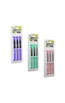 Nayuan Stainless Steel Knife Meyve Bıçak 6 Adet Brkt-806155 Vakumlu Ambalaj Renkli Plastik Saplı