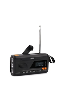 August Mb290b Crank Radyo, Dab/fm/bluetooth, 4500mah Powerbank, Solar & Krank Şarj, Led El Feneri Alarm Saatli Radyolar Siyah