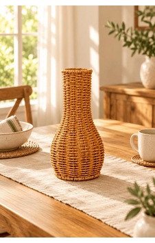 Atbyhome Doğal Hasır Rattan Çiçek Vazosu 27 Cm - Masa Üstü Dekoratif Bohem El Örgüsü Kuru Çiçeklik Vazo Kahverengi Atbyhome Doğal Hasır Rattan Çiçek Vazosu 27 Cm - Masa Üstü Dekoratif Bohem El Örgüsü Kuru Çiçeklik Vazo Kahverengi