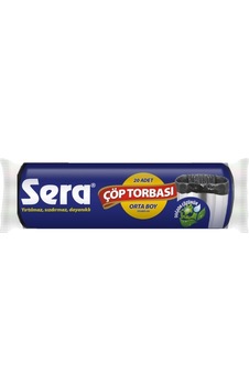 Sera Normal Orta Çöp Torbası 30 L Siyah 55 x 60 CM Sera Normal Orta Çöp Torbası 30 L Siyah 55 x 60 CM