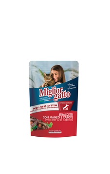 Migliorgatto Biftek & Havuç Parçalı Pouch 100gr. 24 Adet Migliorgatto Biftek & Havuç Parçalı Pouch 100gr. 24 Adet