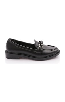 Dgn 2623003 Kadın Tokalı Loafer Ayakkabı Siyah Dgn 2623003 Kadın Tokalı Loafer Ayakkabı Siyah