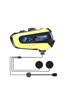 Yeni Nesil Motosiklet Kask Interkom Mikrofonlu Gürültü Engelleyici Nx3 Rgb Bluetooth Kulaklık
