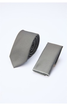 İmza Gri Kuş Gözü Desen 7 Cm Kravat 1090260100