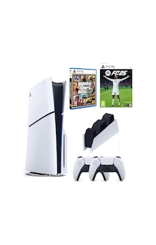 Sony Playstation 5 Slim Cd Edition + 2. Dualsense Ps5 Kol + Sarj İstasyonu + Fifa Fc 25 + Gta 5 (İthalatçı Garantili) Sony Playstation 5 Slim Cd Edition + 2. Dualsense Ps5 Kol + Sarj İstasyonu + Fifa Fc 25 + Gta 5 (İthalatçı Garantili)