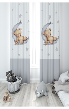 Mekta Home Bebek Ve Çocuk Odası Ayda Uyuyan Sevimli Ayı Desenli 2 Kanat Fon Perde Mekta Home Bebek Ve Çocuk Odası Ayda Uyuyan Sevimli Ayı Desenli 2 Kanat Fon Perde