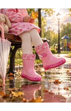 Mini Bonito Kız Çocuk Prenses Desenli İçi Astarlı Kaymaz Tabanlı Kışlık Yağmur Çizmesi Beyaz - Pembe Mini Bonito Kız Çocuk Prenses Desenli İçi Astarlı Kaymaz Tabanlı Kışlık Yağmur Çizmesi Beyaz - Pembe