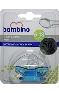 Bambino Silikon Damaklı Emzik 6-18 Ay - Mavi Bambino Silikon Damaklı Emzik 6-18 Ay - Mavi