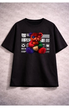 Yolo Street Oversize Siyah T-shirt 250 Gsm %100 Pamuk Renkli Teddy Bear Baskılı Streetwear Unisex Siyah Yolo Street Oversize Siyah T-shirt 250 Gsm %100 Pamuk Renkli Teddy Bear Baskılı Streetwear Unisex Siyah