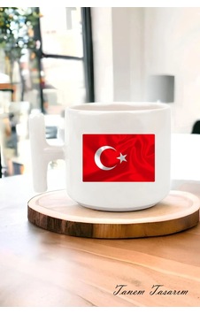 Milli Bayrak Detaylı T Kulp Kahve Kupası, Milli Renkler, Vatansever, Ulusal Kimlik, Milliyetçi Kupa 47 Beyaz Milli Bayrak Detaylı T Kulp Kahve Kupası, Milli Renkler, Vatansever, Ulusal Kimlik, Milliyetçi Kupa 47 Beyaz
