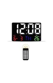 Dijital Duvar Saati Renkli Hd Led Ekran, Tarih, Gün, Sıcaklık & Alarm Çok Renkli