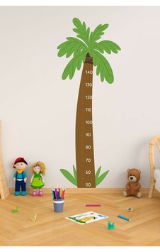 Palmiye Ağacı Desenli Boy Ölçer Duvar Sticker 50x135 Cm