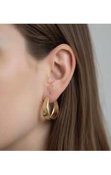 Xuping Modern Tasarım Halka Model Gold Renk Çelik Küpe Xuping Modern Tasarım Halka Model Gold Renk Çelik Küpe