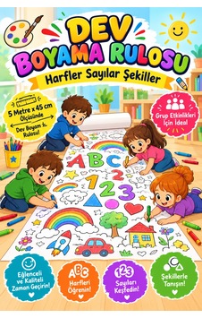 Alfabe, Harfler, Sayılar, Şekiller Dev Boyama Kağıdı Boyama Rulosu Büyük Boy 5 Metre - 808518804 Alfabe, Harfler, Sayılar, Şekiller Dev Boyama Kağıdı Boyama Rulosu Büyük Boy 5 Metre - 808518804
