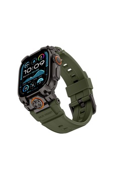 Watch Ultra 49mm Uyumlu Mohseven İwatch Armor Silikon Kordon Siyah-yeşil Watch Ultra 49mm Uyumlu Mohseven İwatch Armor Silikon Kordon Siyah-yeşil