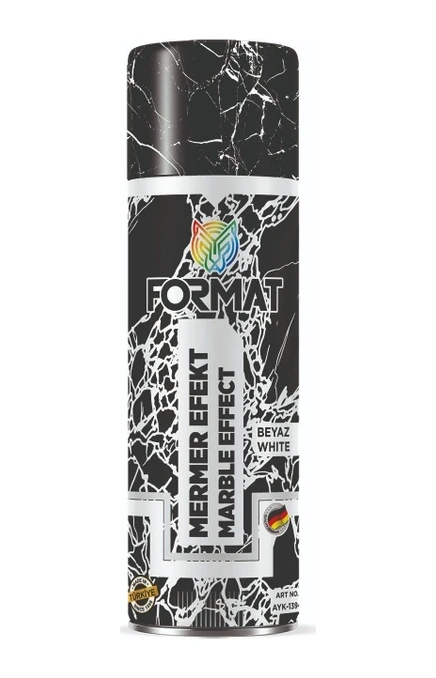 Format Mermer Efektli Sprey Boya 200ml Beyaz 1014 Format Mermer Efektli Sprey Boya 200ml Beyaz 1014