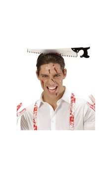 Kafaya Saplanmış Halloween Kanlı Testere Şaka Tacı Diğer Kafaya Saplanmış Halloween Kanlı Testere Şaka Tacı Diğer