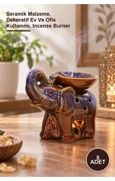 5 Adet Seramik Fil Figürlü Buhurdanlık Seramik Malzeme, Dekoratif Ev Ve Ofis Kullanımı, Incense Burner 1 5 Adet Seramik Fil Figürlü Buhurdanlık Seramik Malzeme, Dekoratif Ev Ve Ofis Kullanımı, Incense Burner 1