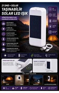 Taşınabilir Solar Led Power Bank Diğer Taşınabilir Solar Led Power Bank Diğer