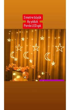 3 Metre Büyük Boy Ay Yıldız Model Led Işık Çok Renkli