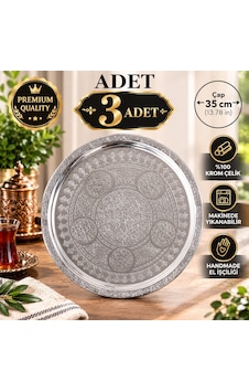 3 Lü 35 Cm Nakışlı Krom Çelik Tepsi Seti 430 Kalite Özel Motifli Servis Tepsisi Makinede Yıkanabilir Gümüş 3 Lü 35 Cm Nakışlı Krom Çelik Tepsi Seti 430 Kalite Özel Motifli Servis Tepsisi Makinede Yıkanabilir Gümüş