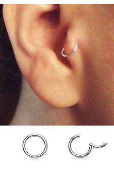 Titanyum Halka Tragus Piercing 2'li Set 6mm Gümüş