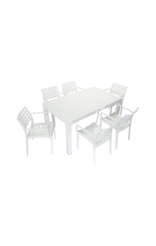 Depootoptan Mandella Wood 90 x 150 CM Cafe Koltuk Masa Takımı Beyaz
