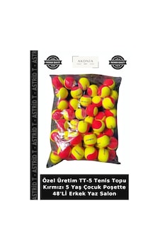 Özel Üretim Tt-5 Tenis Topu Kırmızı 5 Yaş Çocuk Poşette 48'li Erkek Yaz Salon Özel Üretim Tt-5 Tenis Topu Kırmızı 5 Yaş Çocuk Poşette 48'li Erkek Yaz Salon