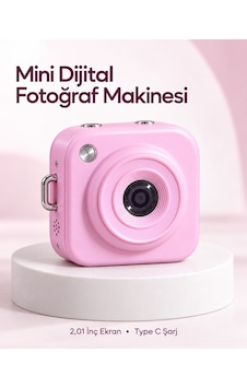 128 Gb A Kadar Hafıza Kartı Destekli Pembe Mini Dijital Fotoğraf Makinesi 1 128 Gb A Kadar Hafıza Kartı Destekli Pembe Mini Dijital Fotoğraf Makinesi 1