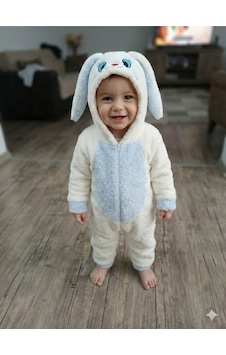Mj Kids Unisex Bebek Welsoft Peluş Mont-tulum Kapüşonlu Fermuarlı Beyaz Mj Kids Unisex Bebek Welsoft Peluş Mont-tulum Kapüşonlu Fermuarlı Beyaz