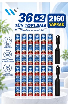 Dory Tüy Toplayıcı Aparat 2 Adet 36 Yedek Rulo 2160 Yaprak Dory Tüy Toplayıcı Aparat 2 Adet 36 Yedek Rulo 2160 Yaprak