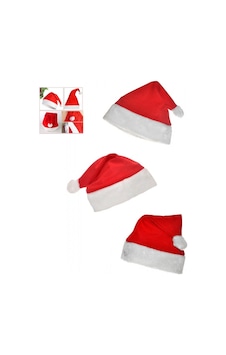 Noel Baba Şapkası 3 Adet Set Standart Noel Baba Şapkası 3 Adet Set Standart