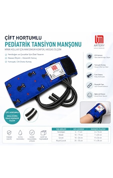 Çift Hortumlu Pediatrik Tansiyon Manşonu Yenidoğan Hassas Ölçüm