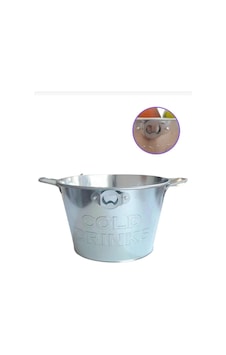 Trendesk Geniş Metal Buz Kovası, Açacaklı Metal Buz Kovası Geniş Metal Içecek Kovası Gri Trendesk Geniş Metal Buz Kovası, Açacaklı Metal Buz Kovası Geniş Metal Içecek Kovası Gri