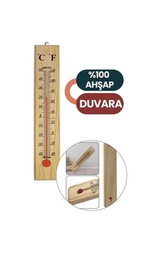 Termometre - Ahşap Duvar Termometresi Renkli