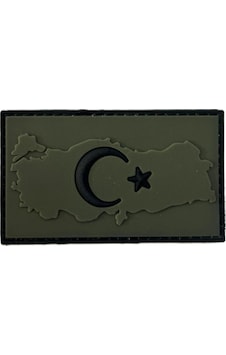 Single Sword Plastik Patch Harita Bayrak Haki Çok Renkli