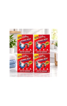Lavabo Açıcı 2x75 G Lavabo Açar, Koku Giderir Kostik İçermez 4 Adet Lavabo Açıcı 2x75 G Lavabo Açar, Koku Giderir Kostik İçermez 4 Adet