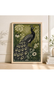 Yeşil Tavus Kuşu Çayırı Posteri Siyah Beyaz Ahşap Baskı Kuş Sanatı Baskısı Vintage Botanik Linol Baskı Yeşil Tavus Kuşu Çayırı Posteri Siyah Beyaz Ahşap Baskı Kuş Sanatı Baskısı Vintage Botanik Linol Baskı