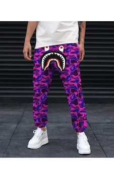 Tarzyeri Unisex Pubg Bape X Shark Eşofman Altı - Mor Mor Tarzyeri Unisex Pubg Bape X Shark Eşofman Altı - Mor Mor