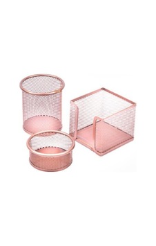 Rose Gold Perfore Metal Üçlü Set Kalemlik Ataşlık Küp Blok Desk Organizer Diğer Rose Gold Perfore Metal Üçlü Set Kalemlik Ataşlık Küp Blok Desk Organizer Diğer