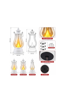 Plastik, Nostaljik, Led, Mini Gaz Lambası Tasarımlı, Pilli Dekoratif Aydınlatma, Beyaz Plastik, Nostaljik, Led, Mini Gaz Lambası Tasarımlı, Pilli Dekoratif Aydınlatma, Beyaz