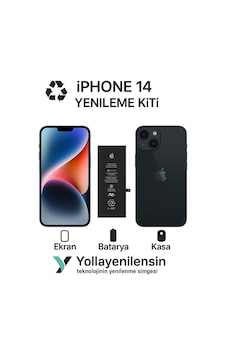 Apple Uyumlu iPhone 14 Kiti Ekran + Batarya + Arka Kasa e Eş Değer Kalite Parçalar Apple Uyumlu iPhone 14 Kiti Ekran + Batarya + Arka Kasa e Eş Değer Kalite Parçalar