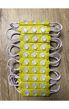 12 Volt 3 Lü 3 Watt Geniş Lensli 3030 Modül Led 10 Adet Amber - Sarı 12 Volt 3 Lü 3 Watt Geniş Lensli 3030 Modül Led 10 Adet Amber - Sarı