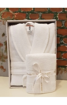 Özdilek Trendy Şalyaka Bornoz + Baş Havlusu Beyaz L Beden Beyaz Özdilek Trendy Şalyaka Bornoz + Baş Havlusu Beyaz L Beden Beyaz