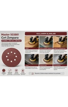 Master 503881 Cırt Zımpara 8 Delikli 230 Mm 120 Kum