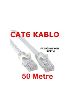 Cat6 Kablo Ethernet Adsl Lan Patch Kablo Fabrikasyon Uç 50 Metre