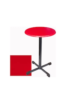 Bistro Masa Halley - Werzalit, Wermodin Ve Allzalit Tabla 70 Cm Çap - Kırmızı Çok Renkli